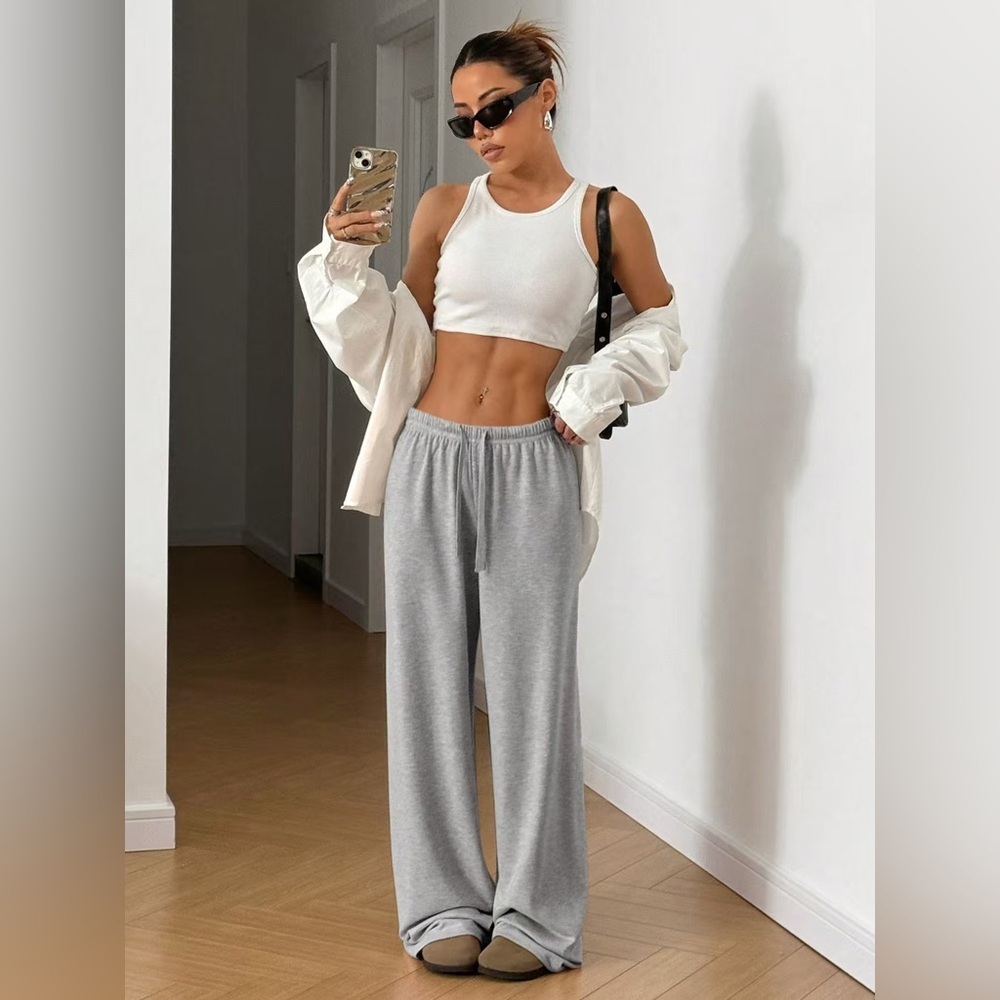 Drawstring Wide Leg Pants
